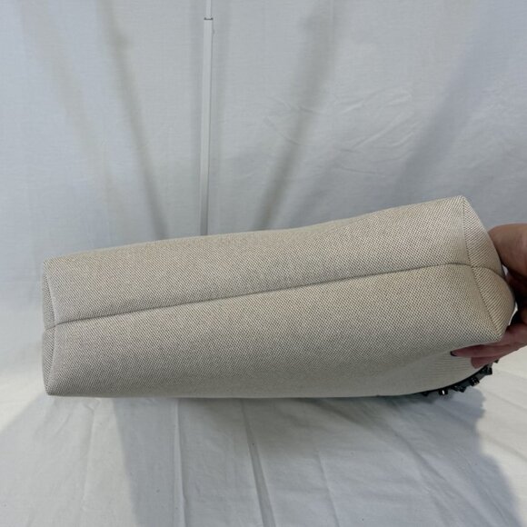 GAP, Studded East-West Canvas Tote Bag, Black Vegan Leather Trim, NWT - Picture 8 of 14